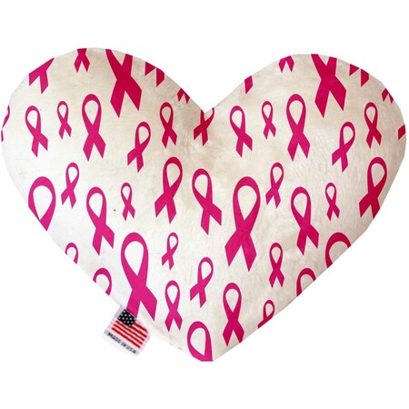 Mirage Pet Products Pink Ribbons 6 in. Stuffing Free Heart Dog Toy 1329-SFTYHT6